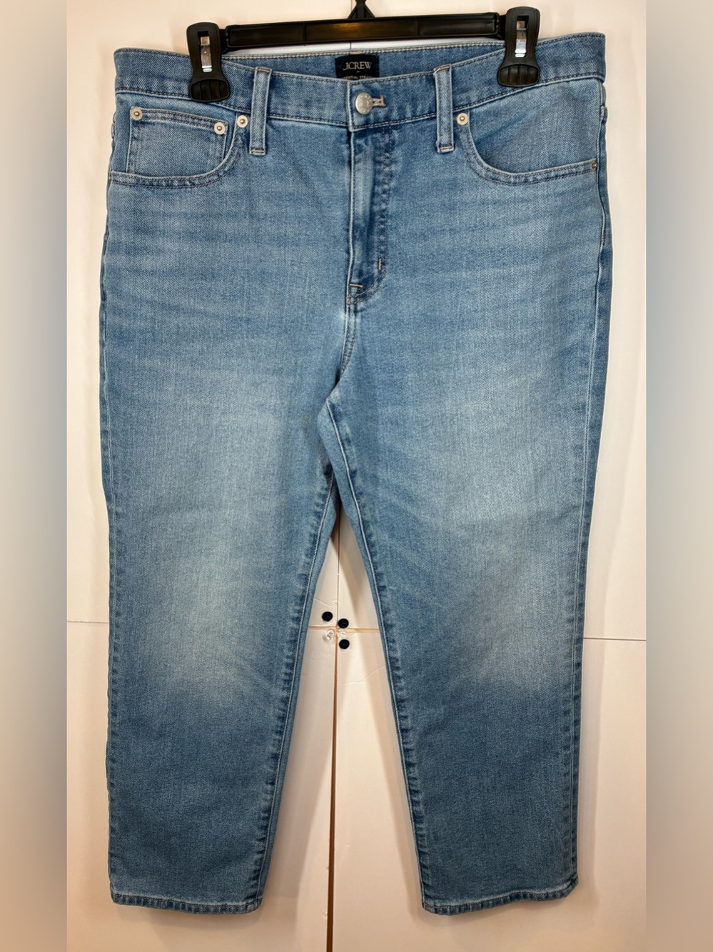J.Crew Essential Straight Jeans Women’s 30P Light Wash Mid Rise Straight Leg